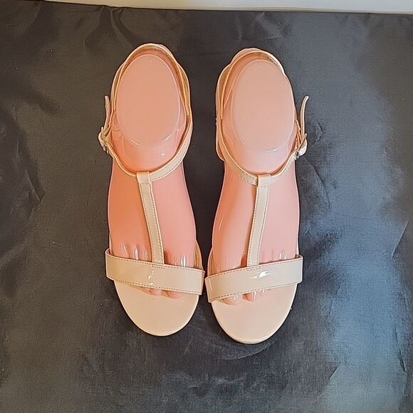 FOREVER 21 ANKLE STRAP OPEN TOE TWO STRAP BAND BLOCK HEEL SANDAL - Picture 3 of 15